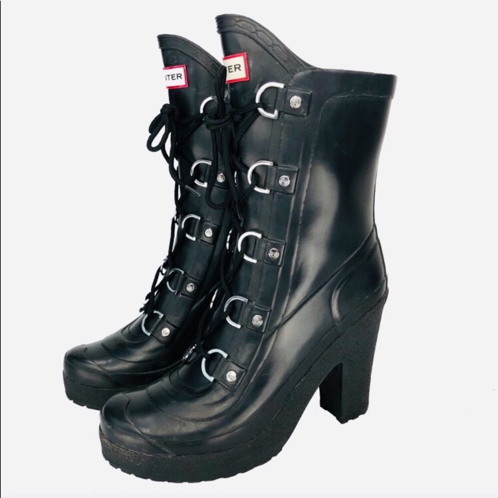 ✨RARE✨ HUNTER Platform Lace-Up “Gabby” Boot - US 9
